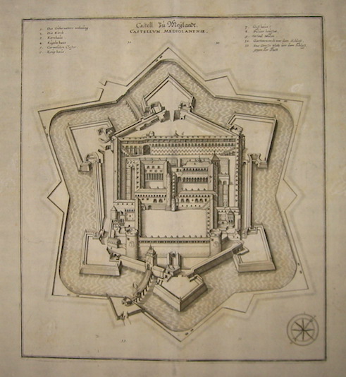 Merian Matthà¤us (1593-1650) Castellum Mediolanense 1688 Francoforte 